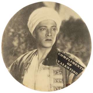 POCKET MIRROR "COMPLIMENTS OF VALENTINO" IN 1926 COSTUME FROM HIS LAST FILM SON OF THE SHEIK. | Hake’s