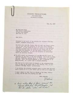 Howard Hughes Handwritten Original Collier’s Article | Premiere Props