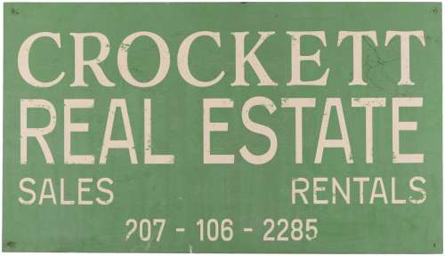 SALEM’S LOT (2024): "CROCKETT REAL ESTATE SALES RENTALS" STOREFRONT SIGN - SCREEN-USED PROP. | Hake’s