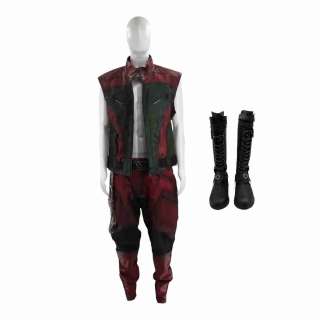 Red One Cal Drift Screen Worn Boots, Sleeveless Jacket & Pants W/Rope & Belt | VIP Fan Auctions