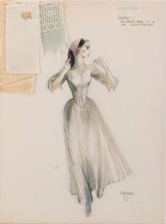 Lot 362 - Audrey Hepburn ‘Rachel Zachary‘ costume sketch by Dorothy Jeakins for The Unforgiven.