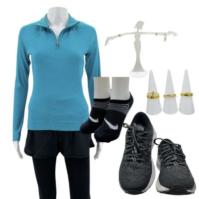 Scream VI Gale Weathers (Courteney Cox) Screen Worn Stunt Double Shirt, Shorts, Leggings, Sneakers, Socks, 6 Rings, Earrings & Earring Ch 3 Sc 58-62 | VIP Fan Auctions