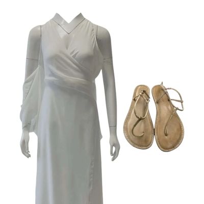 Blink Twice Frida Screen Worn Sleeveless, Floor Length Formal Dress & Sandals Ch 7 Sc 28-123 | VIP Fan Auctions
