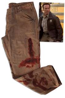 Bloodied Screen-Worn Pants for Arnold Schwarzenegger in ’’The Last Stand’’ | Nate Sanders