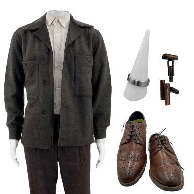 Lot 169: Play Dirty Lozini Screen Worn Stunt Double Jacket, Button-Up Shirt, Pants, Cufflink Pair, Ring & Dress Shoes Ch 4x Sc 201 | VIP Fan Auctions