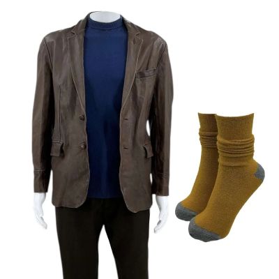 Lot 312: Play Dirty Parker Screen Worn Jacket, Sweater, Pants & Socks Ch 4 Sc Multiple | VIP Fan Auctions