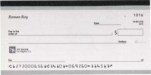 Succession (HBO® Original, 2018-2023) Kieran Culkin "Roman Roy" Checkbook with Scott Nicholson "Colin Stiles" Non-Disc...