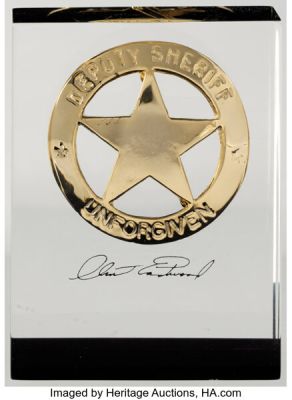 Unforgiven (Warner Bros., 1992), Deputy Sheriff Badge Paperweight Crew Gift.