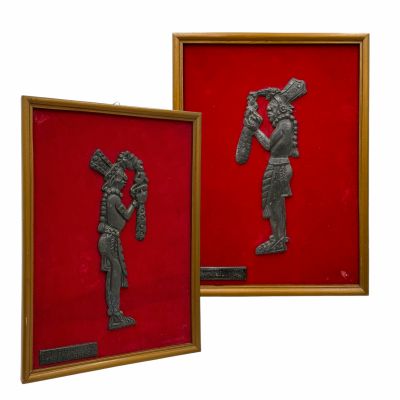 Lot 83: Onslaught Josiah Screen Used Set Of (2) Framed Statue Art Pieces | VIP Fan Auctions
