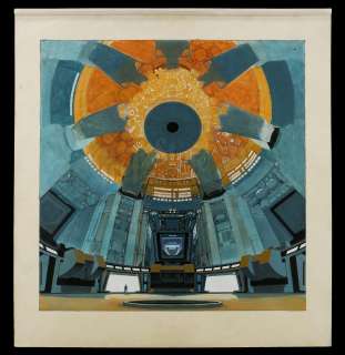 CLOSE ENCOUNTERS OF THE THIRD KIND (1977) - Lot 193 - Hand-painted Ron Cobb Mothership Interior Concept Illustration