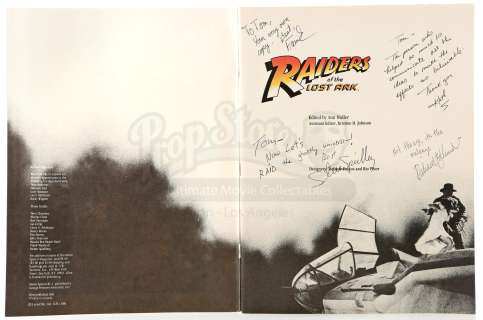 RAIDERS OF THE LOST ARK (1981) - Lot 378 - Collector‘s Album Autographed by Steven Spielberg, Kathleen Kennedy, Frank Marshall, and Richard Edlund