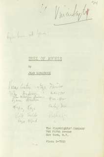 A VIVIEN LEIGH SIGNED AND ANNOTATED SCRIPT FOR THE STAGE PLAY, DUEL OF ANGELS | Bonhams