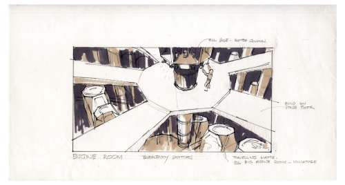 Early Concept Art for ’’Alien’’, Done in 1977 -- Showing the Engine Room of the Nostromo Spaceship | Nate Sanders