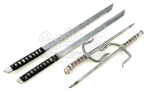 Marvel‘s The Defenders (TV Series) - Lot 33 - Elektra Natchios‘ Bloodied Pairs of Wakizashis and Stunt Sais