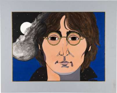 John Lennon Original Large 23" X 29" Painting by Nancy Wilson (of Heart). | Heritage