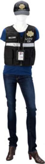 Marg Helgenberger "Catherine Willows" LVPD Utility Vest, T-Shirt, Jeans, Hat, Boots and ID Badge from CSI: Crim...