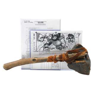 STAR WARS - EP VI - RETURN OF THE JEDI (1983) - Lot 320 - Ewok Axe with Storyboards and Manifests
