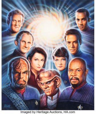 Star Trek: Deep Space Nine (Paramount, 1993-1999), Original UK VHS Cover Artwork by Brian Bysouth.