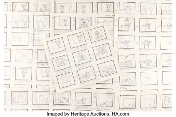 The Flintstones "Feudin’ and Fussin’" Sequence of 53 Original Storyboards (Hanna-Barbera, 1961). (Total: 53 Items) | Heritage