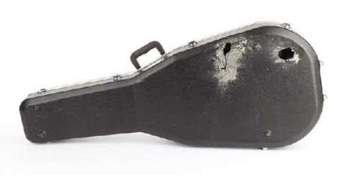 Lost | Hurley’s distressed guitar case and wooden Ankh | Profiles in History