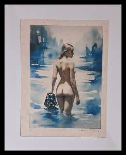 Darth Vader on vacation - watercolor edition on handmade Kahari Paper by Emma Wildfang | Catawiki