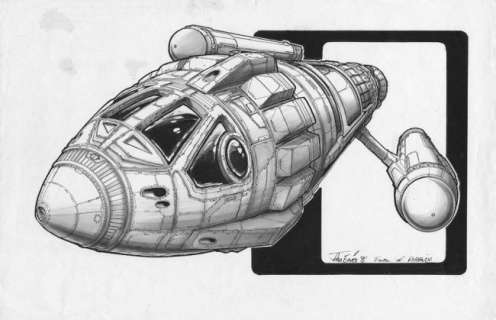 Lot 1541 - Eaves artwrk of ship "Phoenix" fr ST: 1st Contact