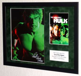 The Incredible Hulk - Lou Ferrigno (Carl Molino/Hulk) Premium Framed, signed, + COA & Photo signing session | Catawiki
