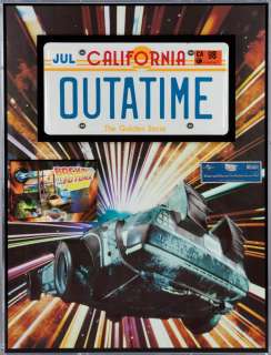 Screen-used OUTATIME license plate from the Back to the Future ride film at Universal Studios | Profiles in History