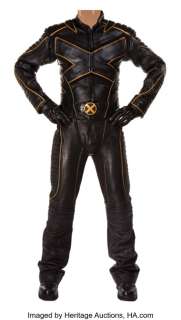 Hugh Jackman signature hero leather "Wolverine" battle suit ensemble from X2: X-Men United. ...