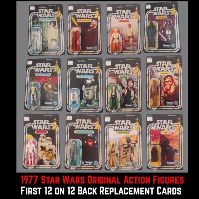 Kenner - Action figure Star Wars 1977 First 12 Original Action figures - on 12 Back Replacement Cards gift - Original weapons & Accessories - Excellent condition | Catawiki