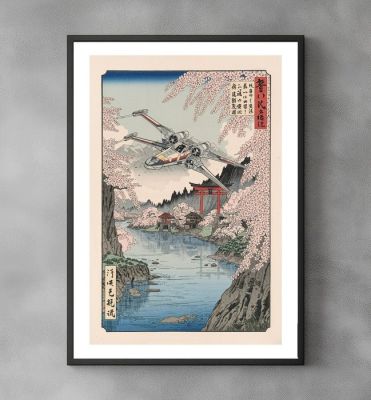 Star Wars - X-Wing Over the Blossom Valley - Star Wars - Signed and Numeroted 4/10 - Sato Hageshi | Catawiki