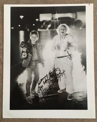 Back to the Future - - Movie prop Signed by Michael J. Fox (ca. 1989) - 8x10" with COA
