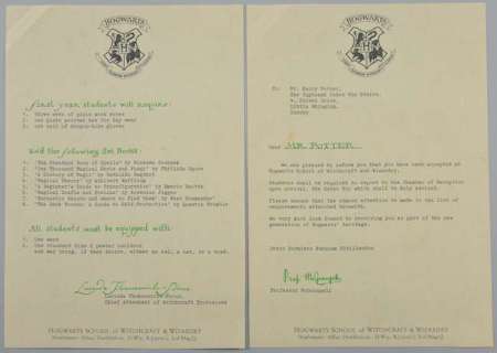 Harry Potter and The Philosophers Stone (2001) A prop production made, two page acceptance letter… | Ewbank’s