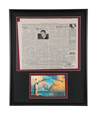 Ali | Framed Newspaper with Ali (Will Smith) Photo | Propstore (Buy Now)