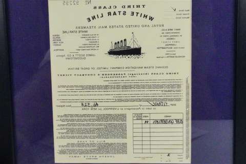 Titanic Movie Prop Third Class Ticket W/Fox COA | GWS Auctions