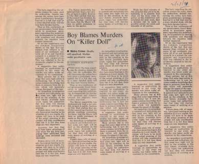 Lot 168 - Chucky Childs Play TWO Prop newspaper