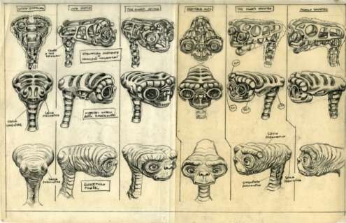 E.T. THE EXTRA-TERRESTRIAL: ORIGINAL "E.T." CHARACTER DESIGN ILLUSTRATION (A1) | Julien’s