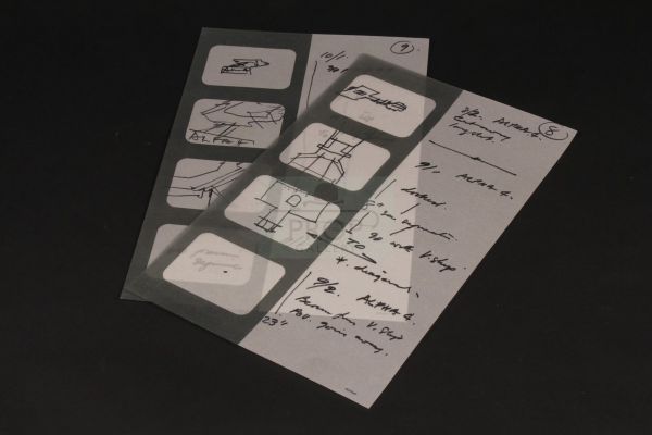 Doctor Who - John Wood hand drawn storyboard concept artworks - The Space Pirates