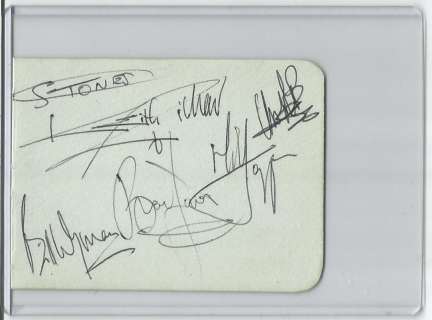 The Rolling Stones rare vintage ORIGINAL 60’s signed page by all including deceased Brian Jones with | Piece of the Past