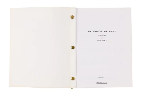 David Lynch - Lot ##27 - Harry Dean Stanton‘s Personal Script of Unproduced "The Dream of the Bovine"
