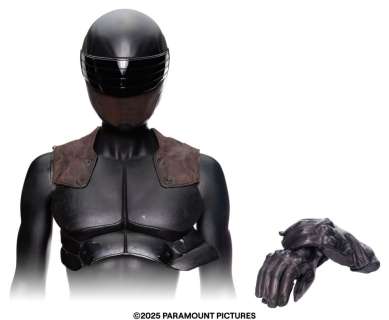 G.I. Joe: Retaliation (2013) | Snake Eyes’ Stunt Helmet with Replica Visor, Chest Plate and Gloves | Propstore