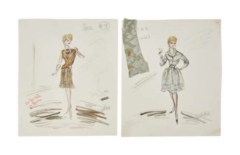 Lot 824 - Lana Turner | "Who‘s Got The Action" Edith Head Signed Costume Illustrations