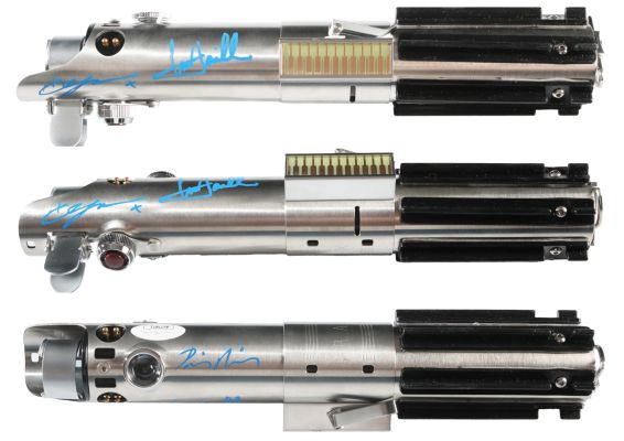 Star Wars Prop Replica Lightsaber (JSA / Beckett) Signed by Mark Hamill, Hayden Christensen, & Daisy Ridley | SWAU