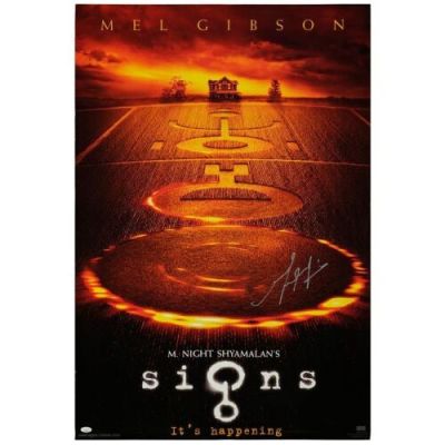 SIGNS (2002) - Lot #387 : Mel Gibson-Autographed One-Sheet