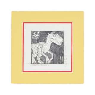 Jurassic Park | Drew Struzan "Raptor Stamp" Original Drawing | Julien’s
