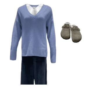 Landscape with Invisible Hand Beth Campbell’s Tiffany Haddish Long Sleeve, V-Neck Sweater, Elastic Waist Pants & Slippers | VIP Fan Auctions