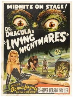 DR. DRACULA’S LIVING NIGHTMARES 1950s SPOOK SHOW POSTER. | Hake’s