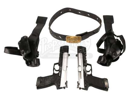 Lara Croft: Tomb Raider (2001) | Lara Croft’s (Angelina Jolie) Pair of Hero Pistols, Belt and Holster Rig | Propstore