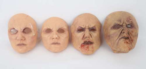 Lot 438 - Doghouse (2009) - Set of 4 ‘Zombird‘ Masks, Two Stage 1 and Two Stage 2 masks, With Certificate of…