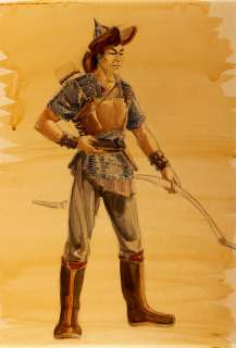 A John Wayne costume design sketch from "The Conqueror" | Bonhams